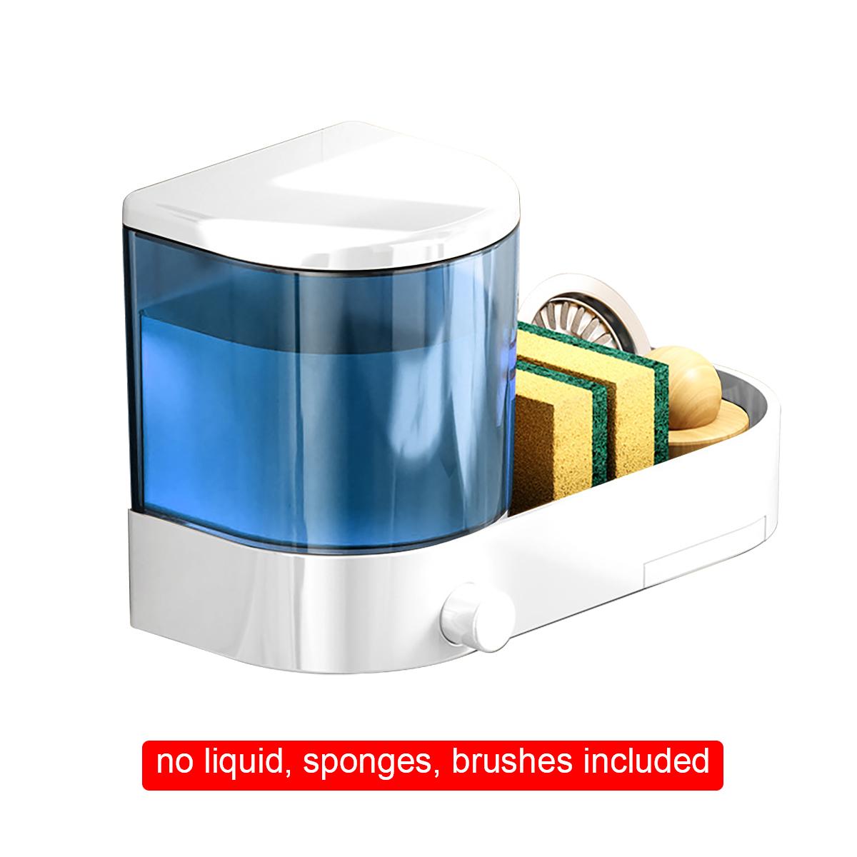 

40,6 унций настенный дозатор мыла для дезинфицирующего средства для рук кухня ванная комната ручной пресс мыльница контейнер для мыла губки держатель белый