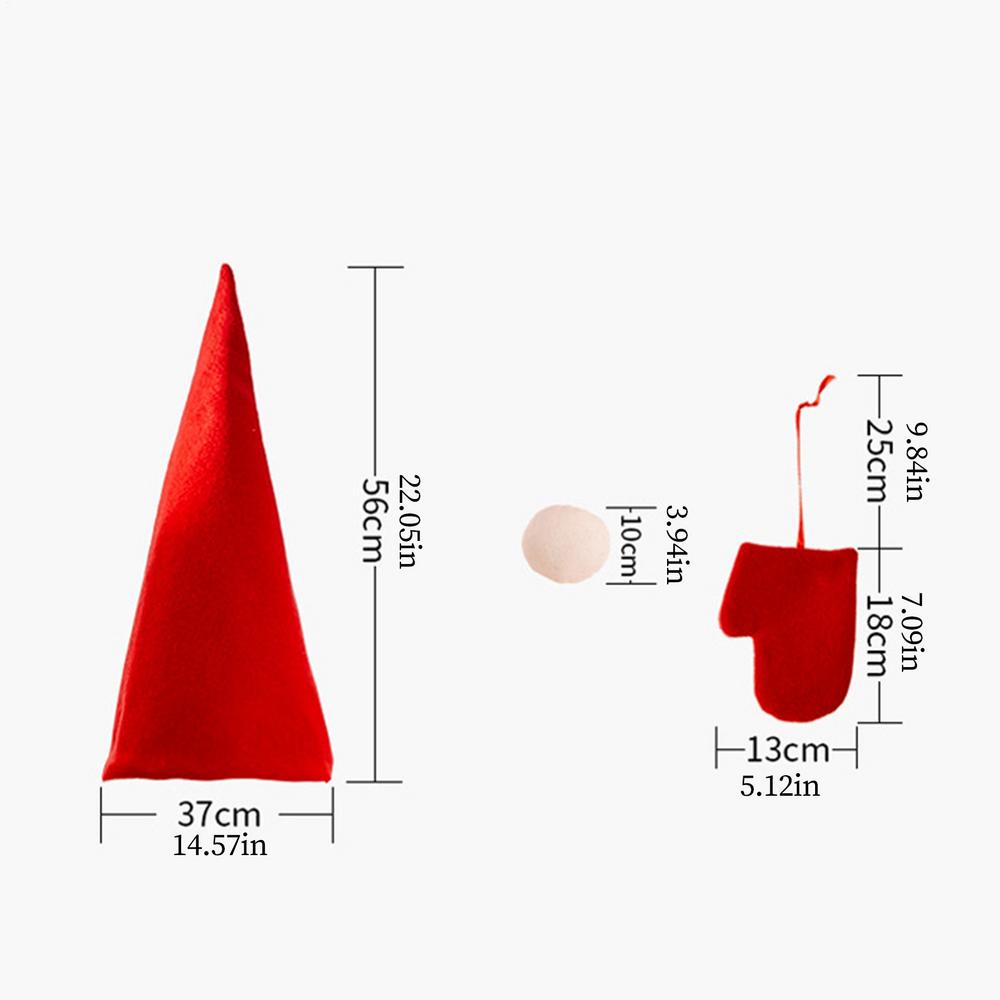 

Santa Hat Tree Topper Plush Seasonal Ornament Christmas Tree Hugger Ornament for Indoor Outdoor Party Gathering Winter Home червоний