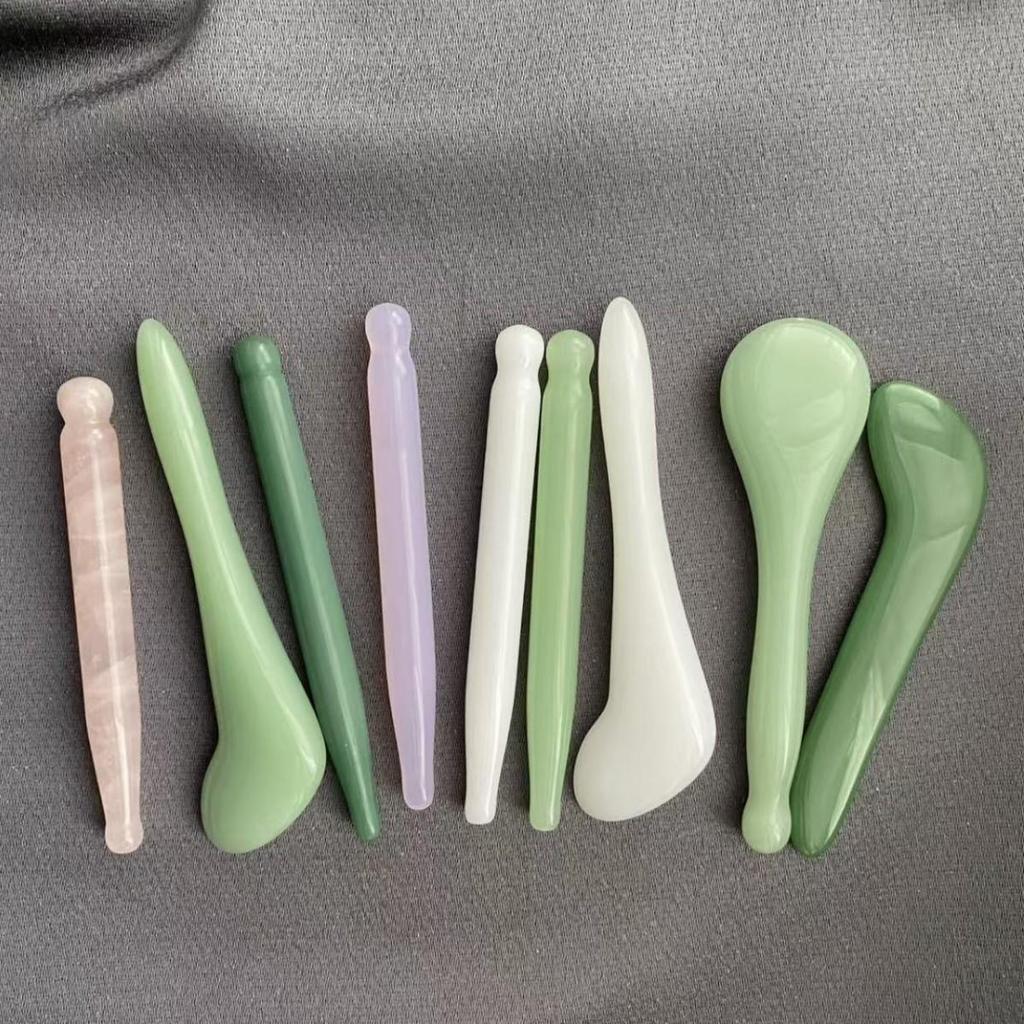 Jade Acupoint Scraping Stick for Face and Body