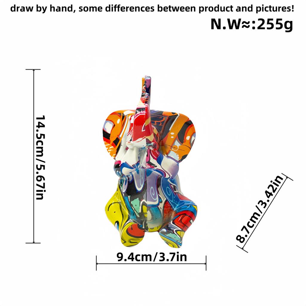 Creative Colorful Baby Elephant Ornaments Home Living Room Entrance Figurine Wine Cabinet Desktop Creative Decoration Crafts
