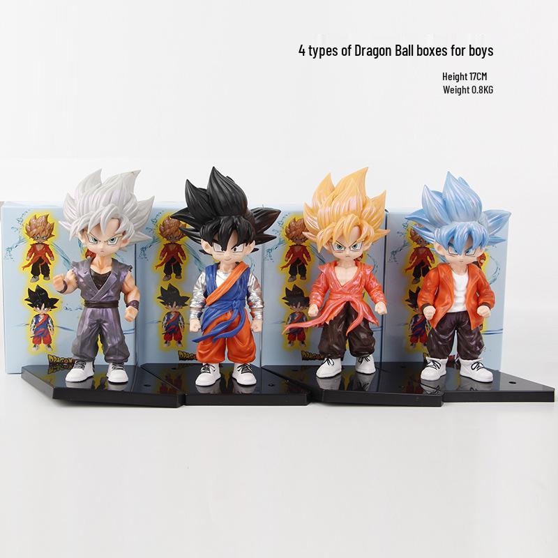 4 Styles of Dragon Ball Z Q Version Goku Figures: Trendy Anime Toy Models for Boys