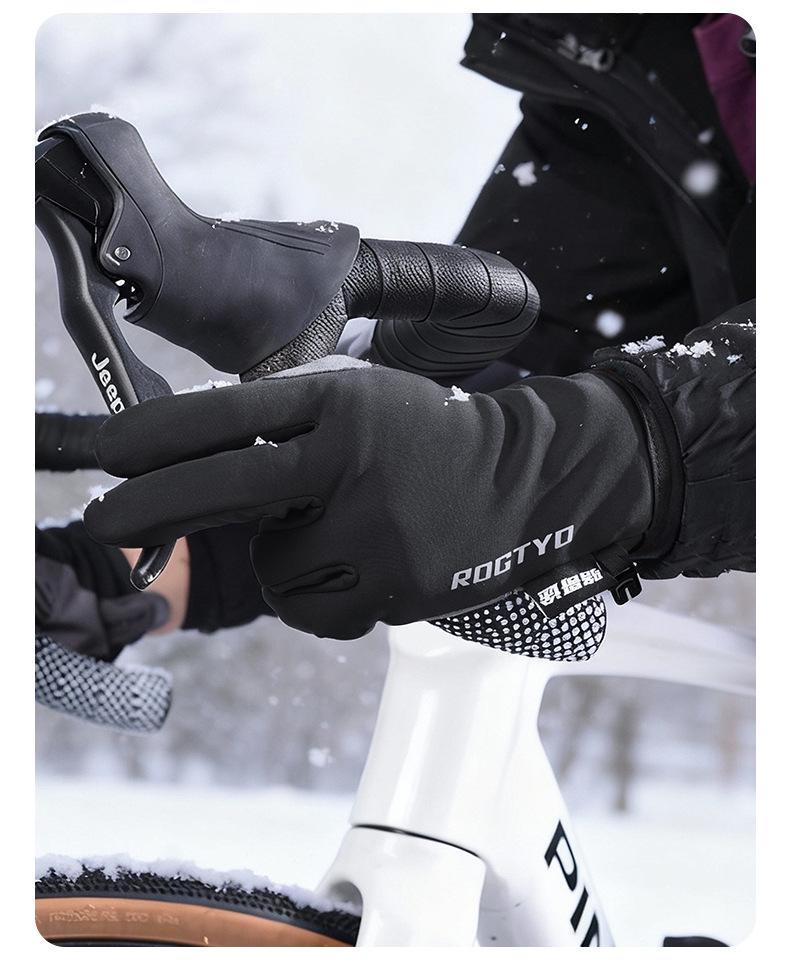 Unisex Liquid Silicone Warm Ski Gloves - Thickened, Anti-Slip, Plus Velvet for Outdoor Cycling & Sports