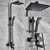 Black/Silver Bathroom Faucet Chrome/Black Rain Shower Head Bath Faucet Shower Set Mixer Wall Mounted Bathtub Shower Mixer Tap Shower Faucet
