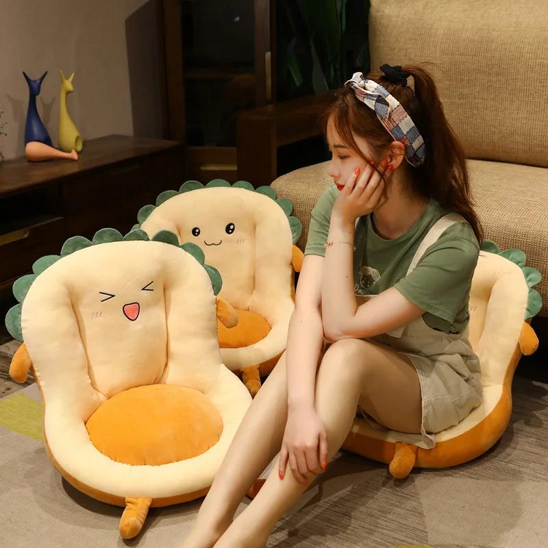 Einteiliges Büro Schlafsaal Stuhl Kissen Winter Plüsch Cartoon Kissen Rückenlehne Schlafsaal Büro Nicht-slip Stuhl Kissen Lazy Mat