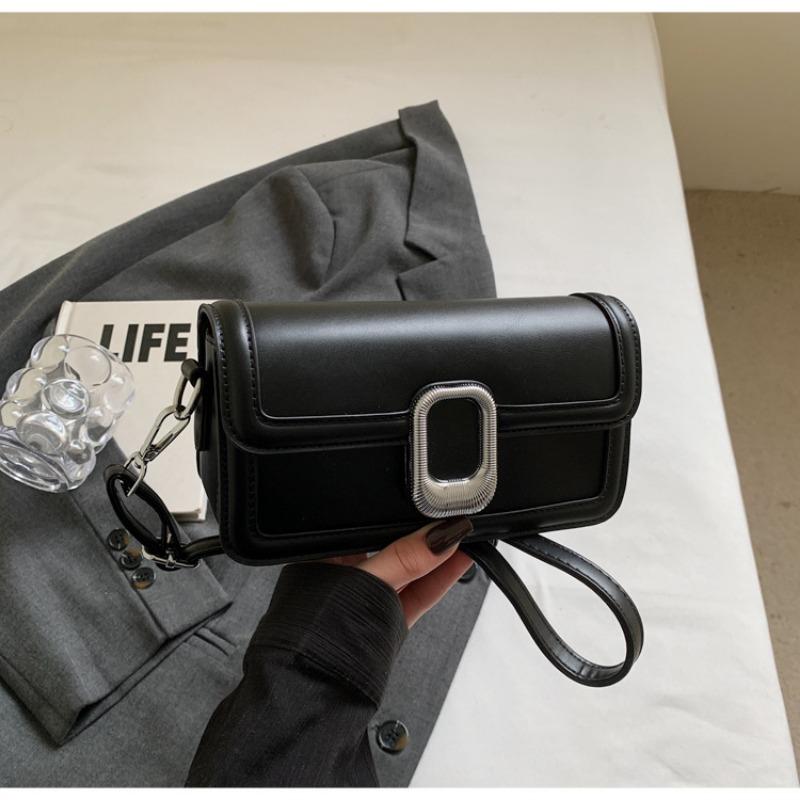 

Маленькая квадратная сумка высокого класса, летняя новая модная трендовая женская сумка через плечо, однотонная темпераментная сумка-мессенджер чёрный