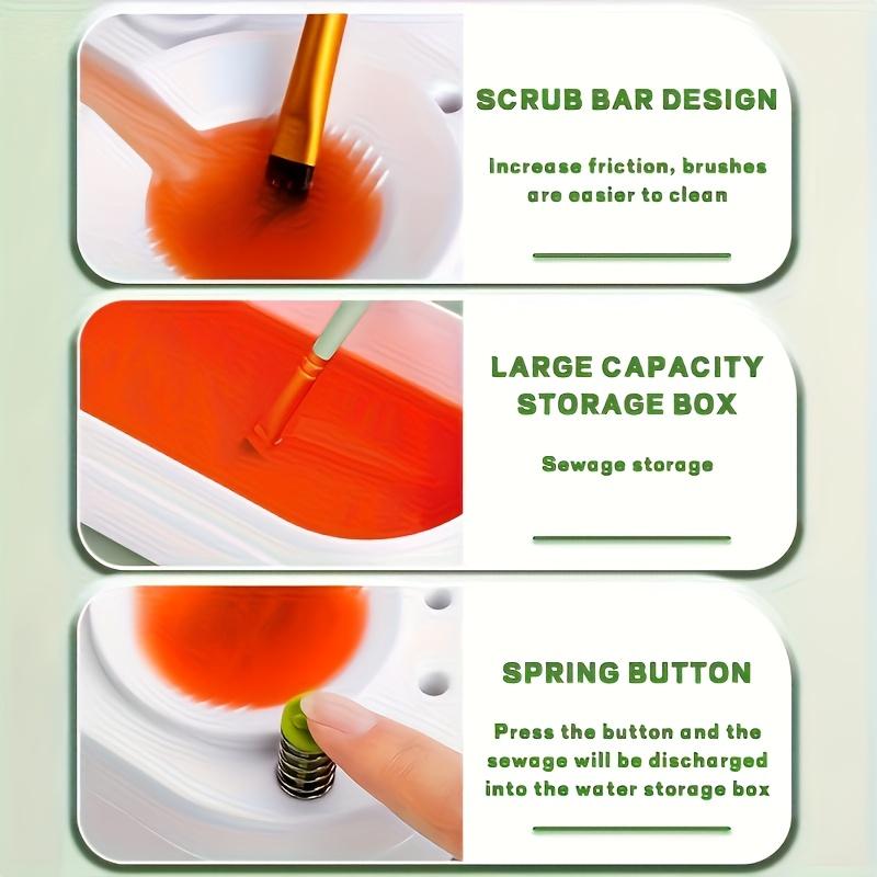 1pc Professional Automatic Brush Cleaner with One-Touch Water Change System - Suitable for Watercolor and Acrylic Paints, Essential Tool for Artists