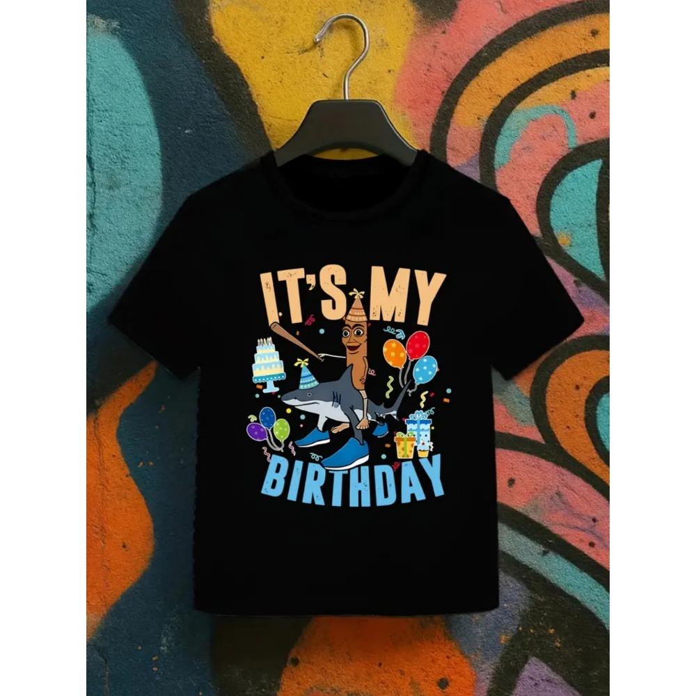 Italská trička Brainrot pro děti Kreslený potisk na narozeninovou oslavu Tričko s krátkým rukávem Chlapec Dívka Letní móda Top Narozeninový dárek