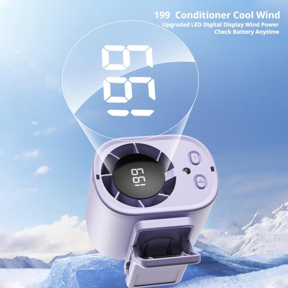 High-Speed Clip on Fan LED Display Waist Clip Fan New Mini Silent Fan  Outdoor Work