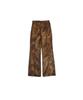 320 Showroom Faux Leather Side Slit Button Elastic Fleece-Lined Bootcut Pants Brown