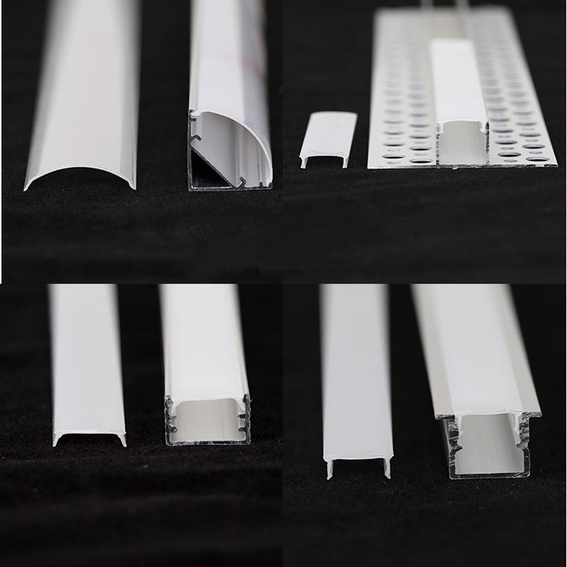 0.5M LED Aluminum Profile Diffuser Milky White Black PC Cover for U/V/W/Y-shape Channel Hard Bar Strip Light Replace Lampshade