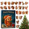 Weihnachts-Adventskalender 2D Acryl Eichhörnchen-Thema Weihnachtsbaumschmuck 24 Tage Countdown Eichhörnchen-Anhänger Für Kindergeschenke