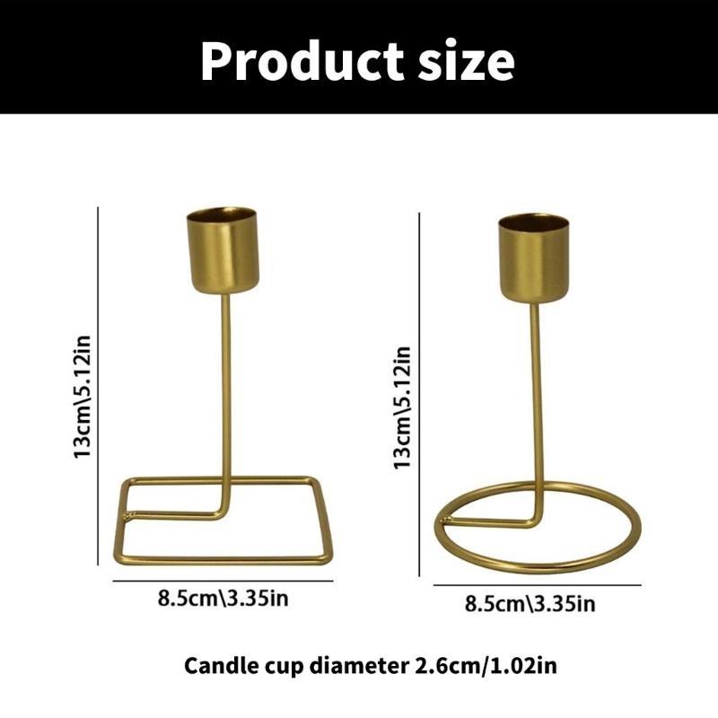 Retro Metal Gold Taper Holder for Home and Event Decoration Candlestick