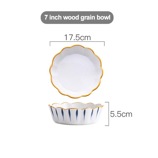 Japansk Ramen salladsskål Europeiskt porslin Söt keramisk soppskål Set Blanda risskålar Koreanskt kök Hushållsservis