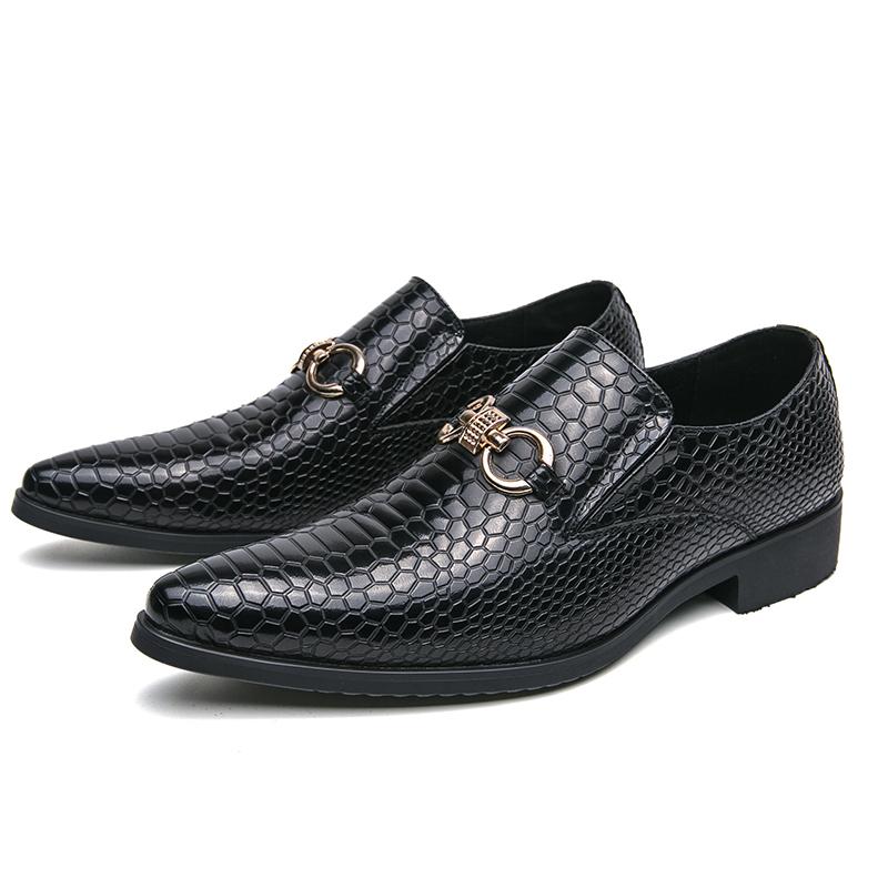 Fashion Luxury Brand Casual Shoes Fashion Comfy Slip On Metal Buckle Loafers Handmade Walking Business Leather Shoes Driving Mocassin