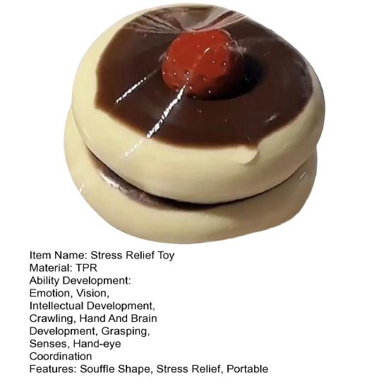 Stress Relief Souffle Squeeze Toy Slow Rising Blueberry Strawberry Cake Sensory Toy Portable Kids Adults Simulated Food Pinch Fidget Toy