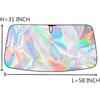 Car Windshield Sun Shade,5-Layer Reflective Blocks UV & Heat,Heavy Duty Foldable Sunshade With Metal Frame, Iridescent Color Keep Car Interior