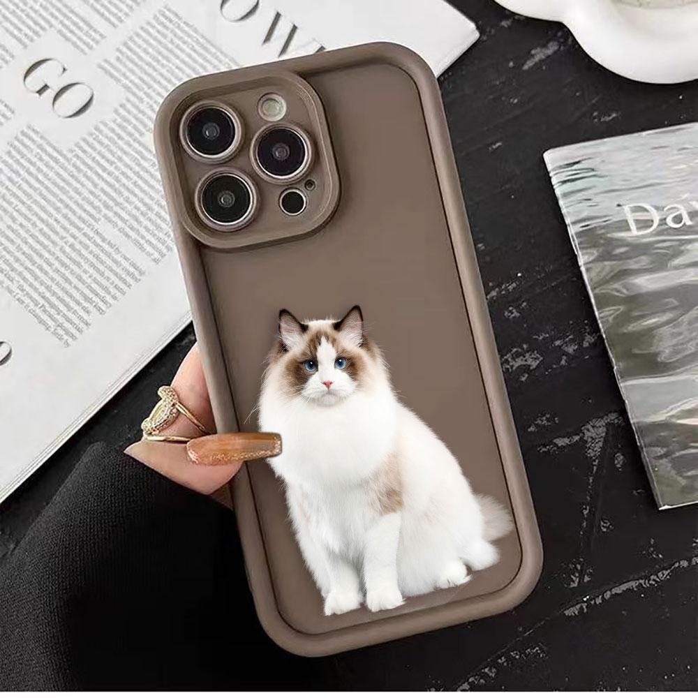 White Grey Cat Ragdoll Phone Case For HONOR X9D X9B X9A X8C X8B X8A X8 X7A X6A X7 X9 MAGIC 5 6 7 8 Y9 DIY Shell Funda Case Cover