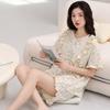 Pajamas Women'S Pure Cotton Short-Sleeved Shorts Student Cartoon Pullover Cotton Korean Version Women'S Loungewear