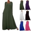 Fashionable Square Neck Long Sleeved Casual Dress Women Loose Pullover Long Dress Color