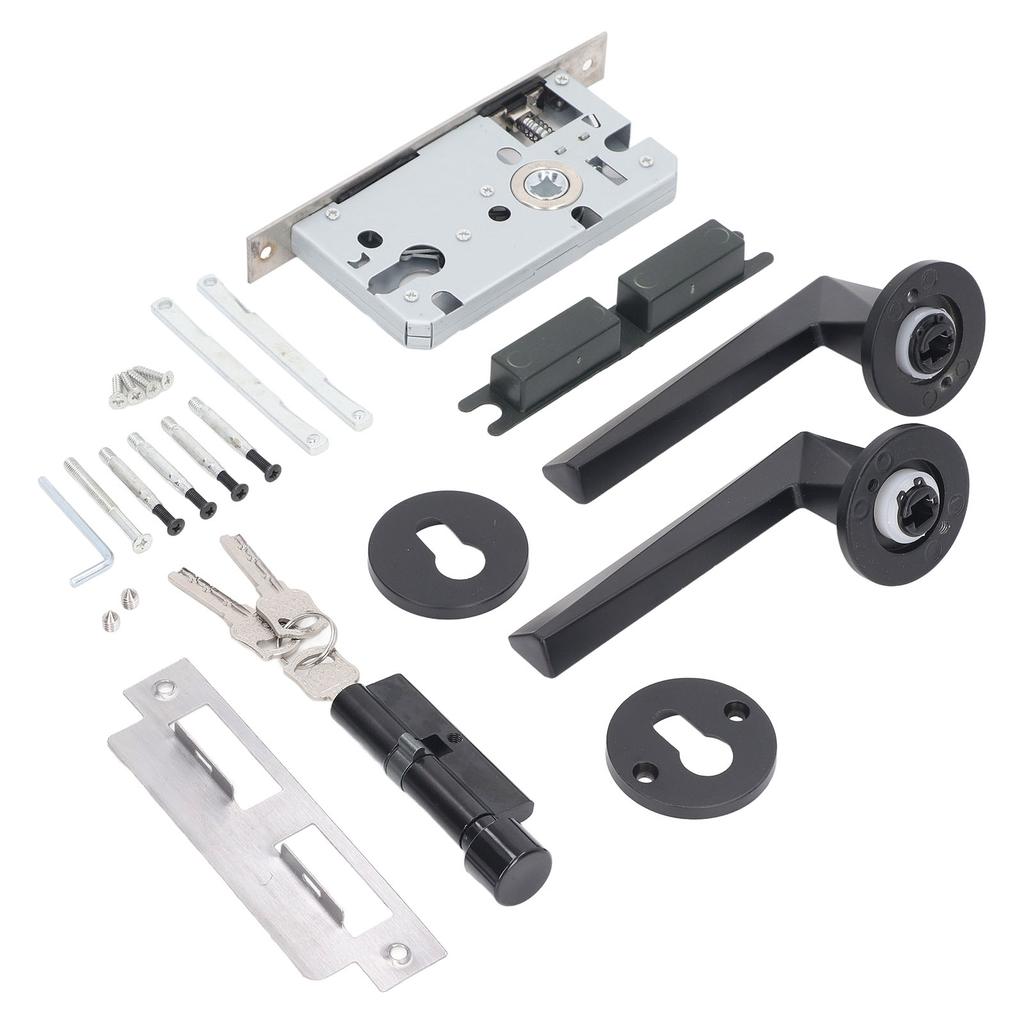 Home Bedroom Lock Handle Professional Aluminum Alloy Bathroom Interior Door Lever Handle with Keys