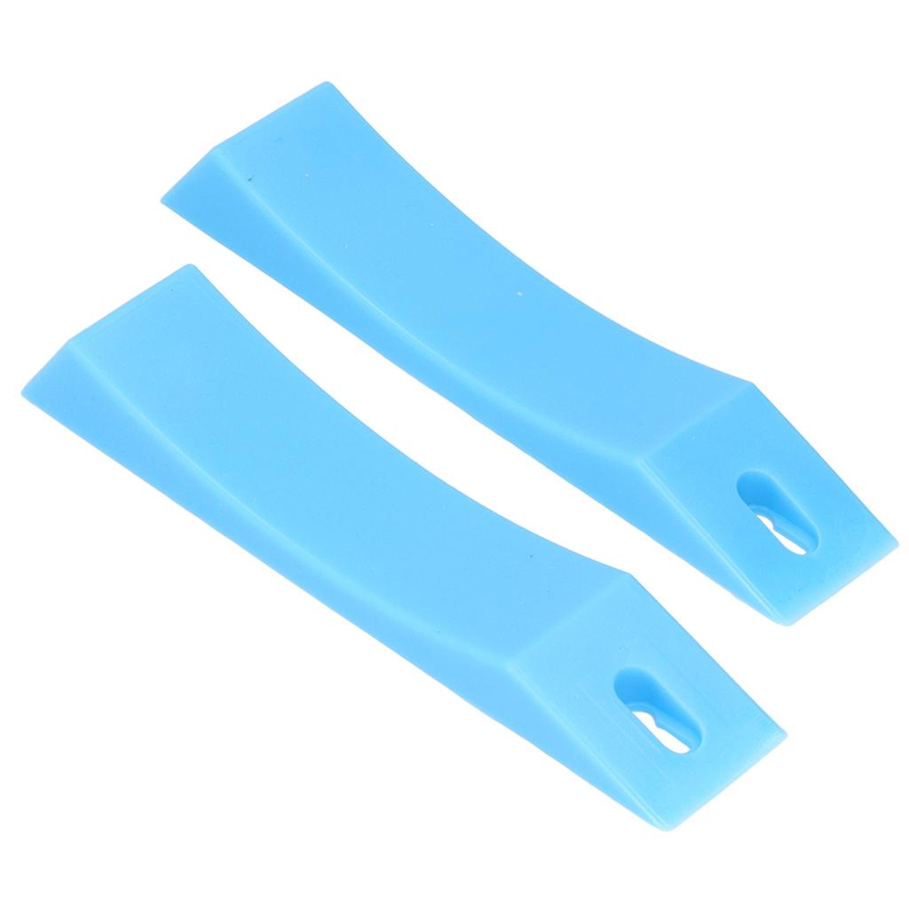 Barbell Load Unload Plates Silicone Cushion Barbell AntiSlip Wedge for Weightlifting(Blue )