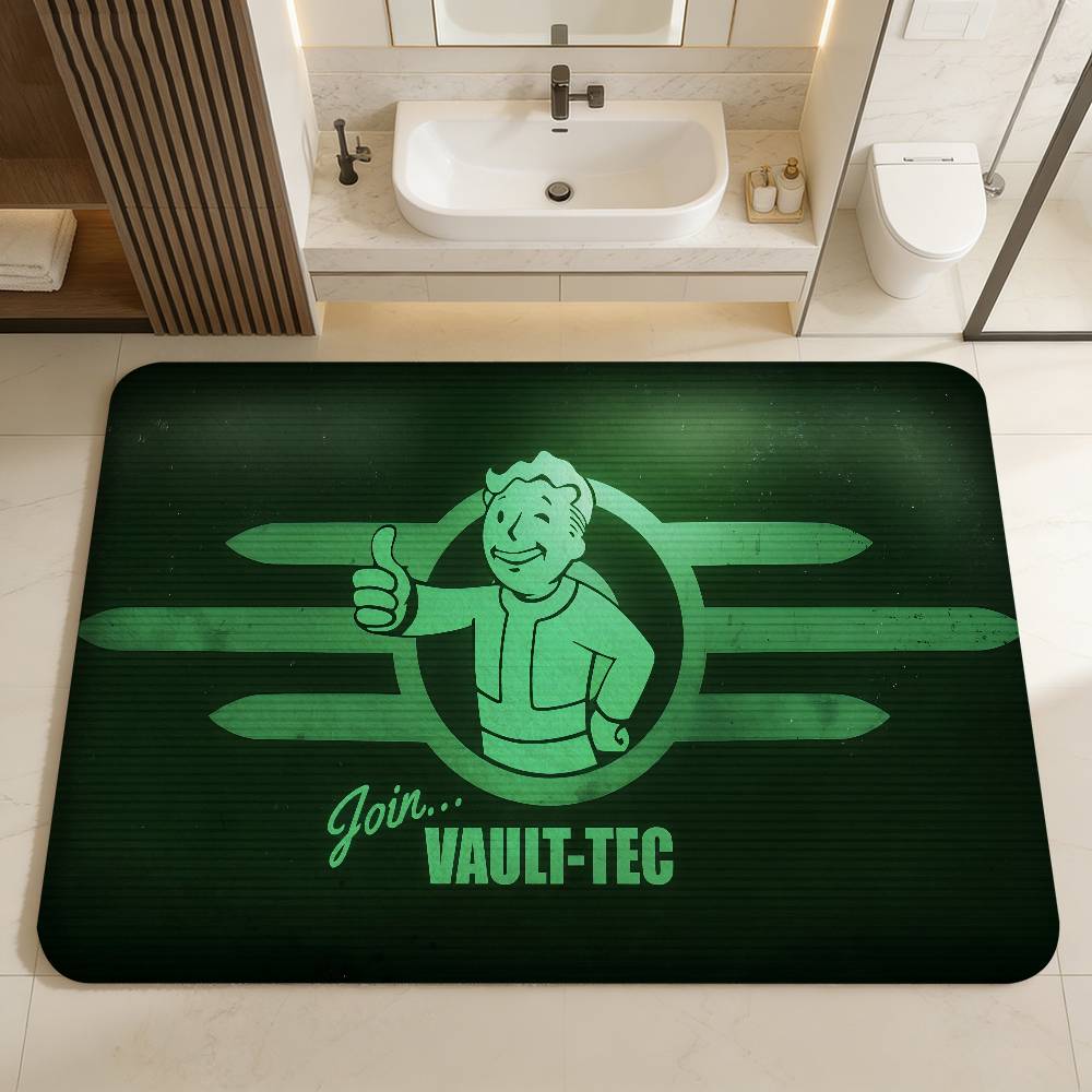 Game Vault Tec F-Fallout Hallway Carpet Washable Non-Slip Living Room Sofa Chairs Area Mat Kitchen Doormat Area Rug