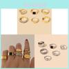 Legierungsring-Set Mit Achtzack-Stern-Design Für Damenmode-Schmuck