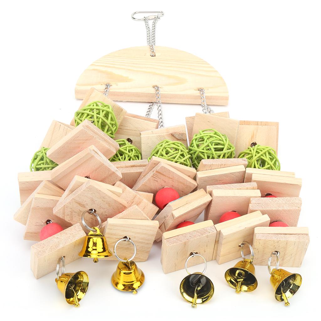 Papageien Kauspielzeug Papageien Baustein Nage Schnur mit Rattanbällen und bunten Perlen