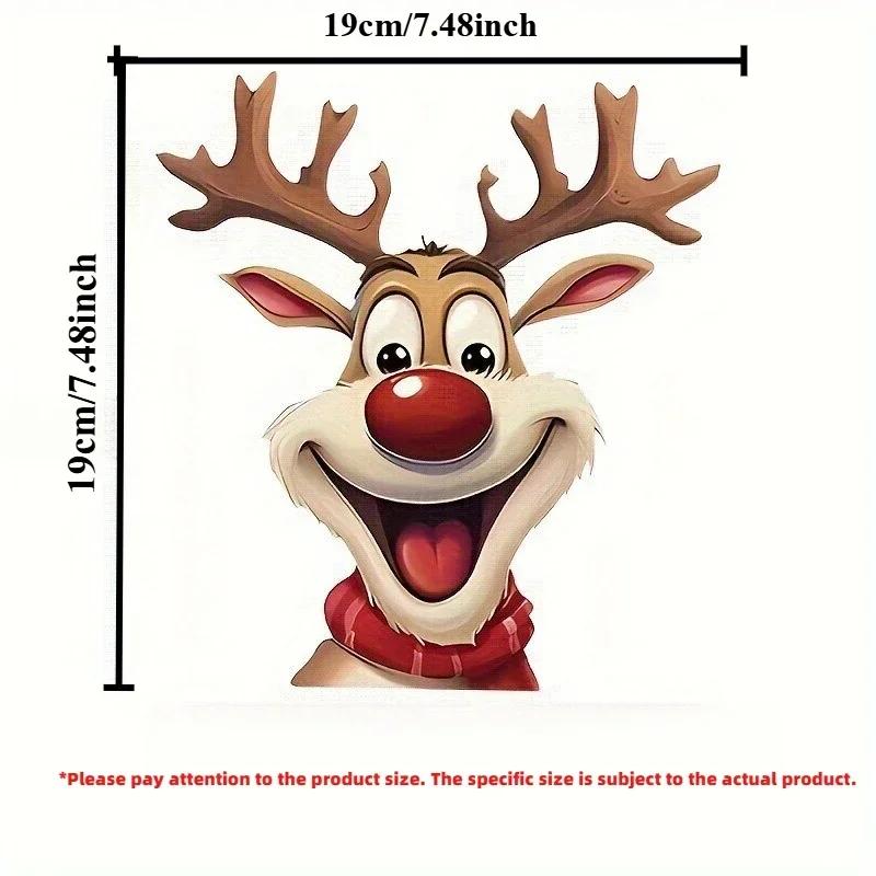 Christmas Motorcycle Stickers Elk Waterproof Santa Claus and Reindeer Window Decorations Car Computer Decorative Sticker