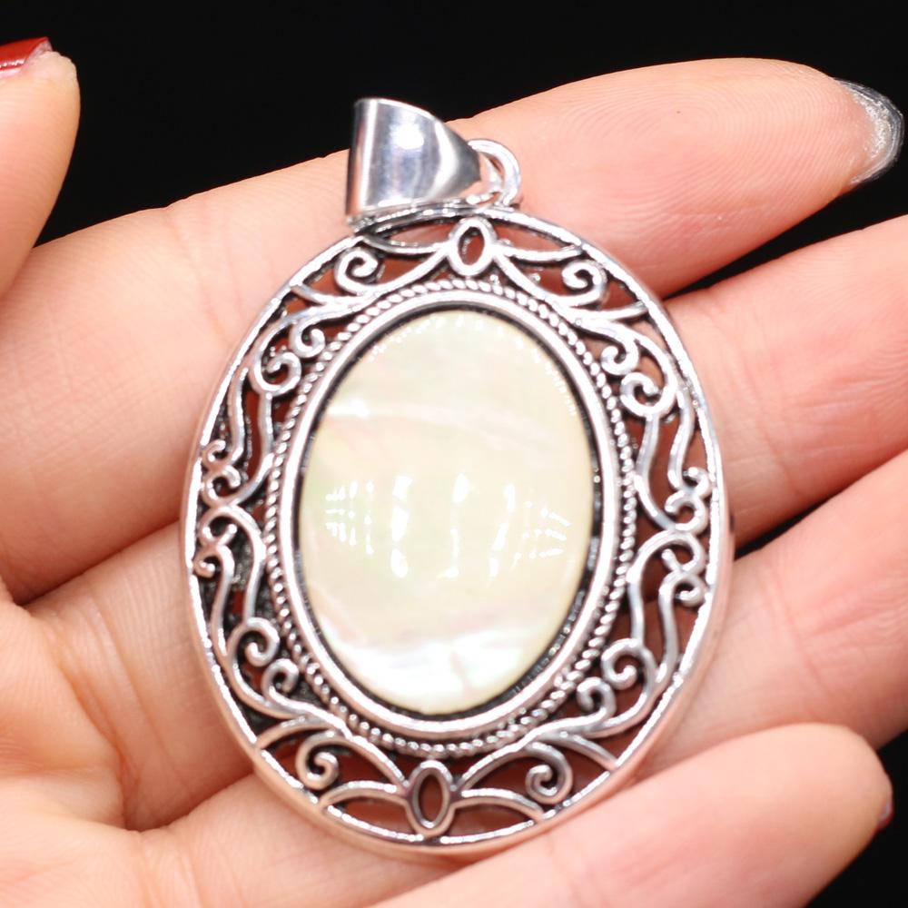 Natuurlijke stenen hanger Ei-vormige halfedelstenen kanten hanger voor het maken van sieraden DIY ketting armband accessoire