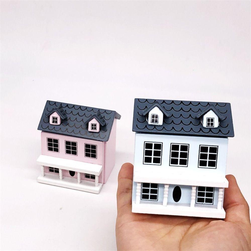 Mini Villa Miniature Handicraft Building Simulation Miniature Doll House Model  Photography Prop