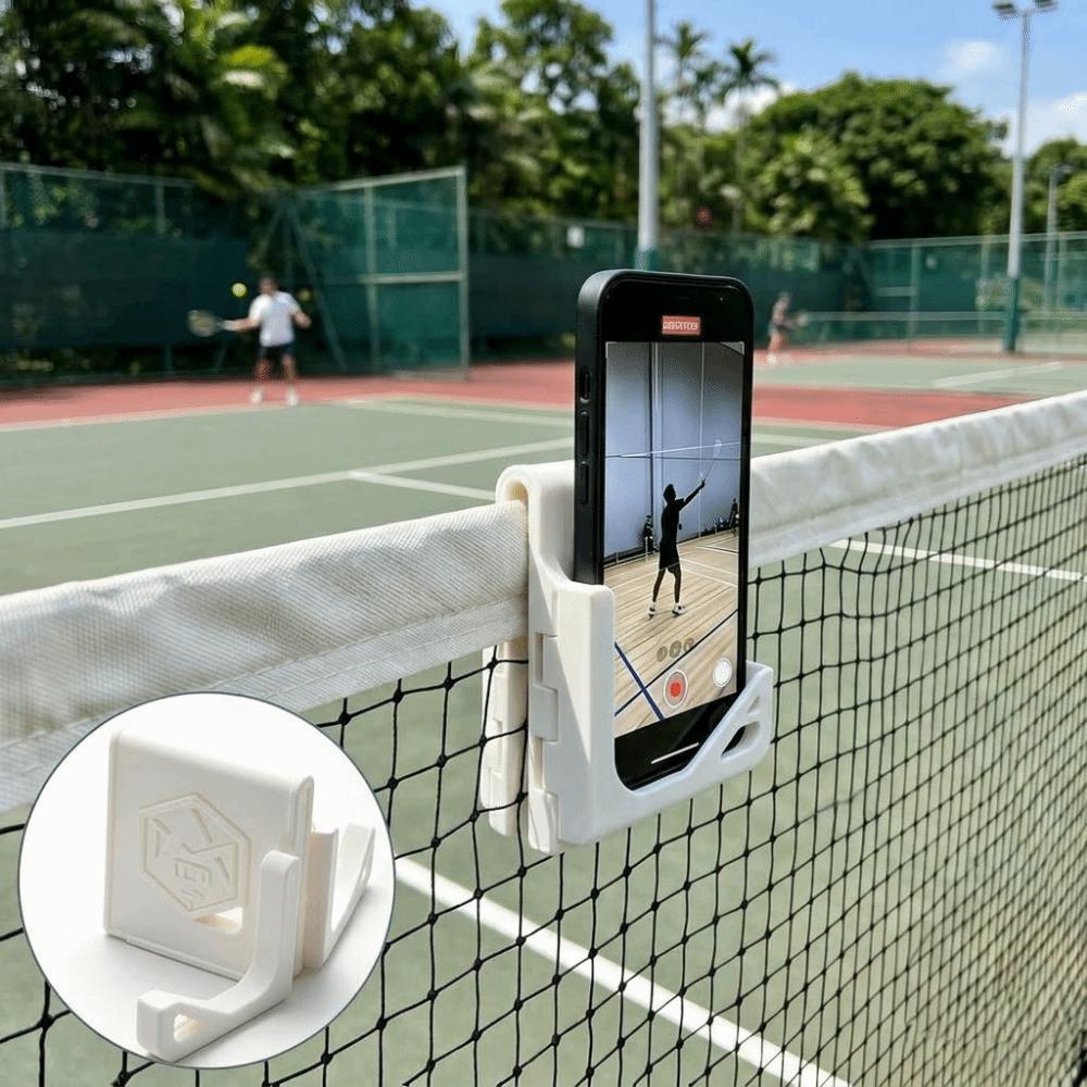 3D Printed Net Mounted Phone Holder Foldable Action Camera Holder Tennis Court