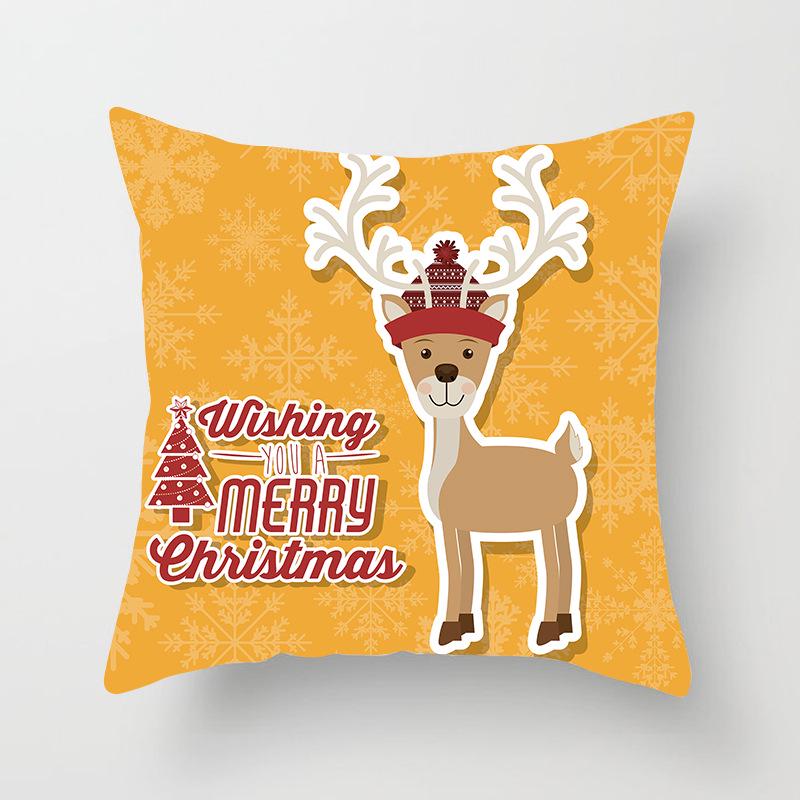 Christmas Cartoon Animal Car Sofa Pillow Cushion Cover Digital Printed Pillow Cover