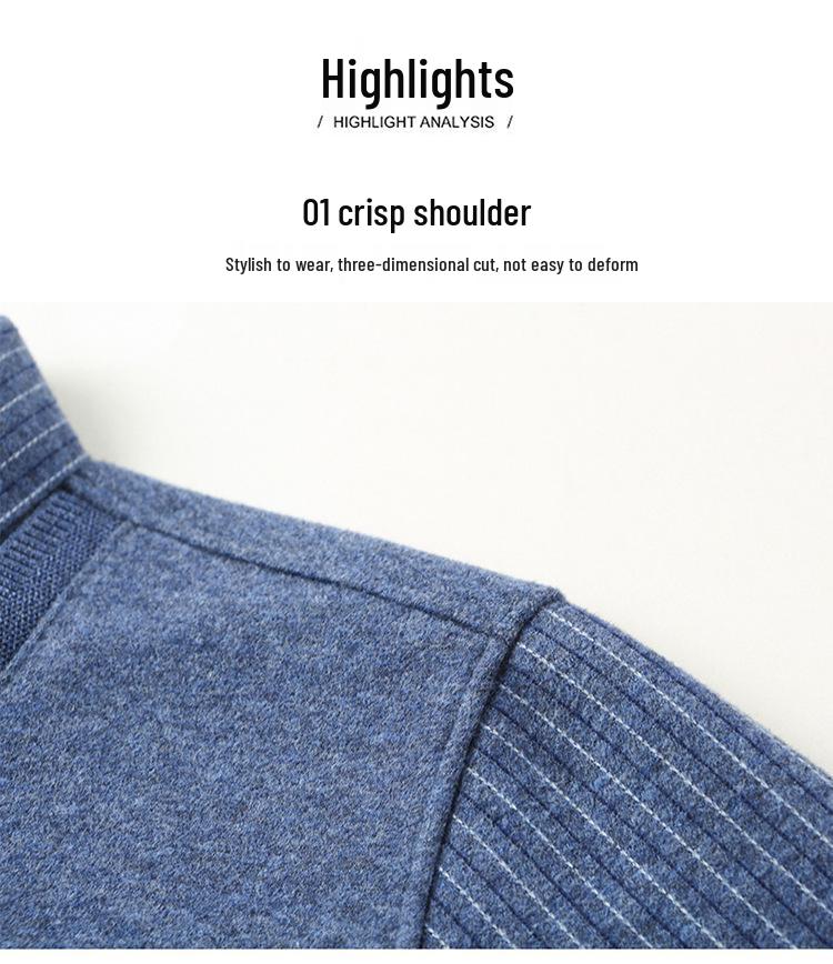 Men's Winter Wool-Feel Sweater: Skin-Friendly, Fleece-Lined, Faux Thickened, Shirt Collar, Knitted Base Layer