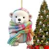 Retro Christmas Polar Bear Room Ornament Christmas Pendant Acrylic Polar Bear Ornament Christmas Ornament New Year Gift