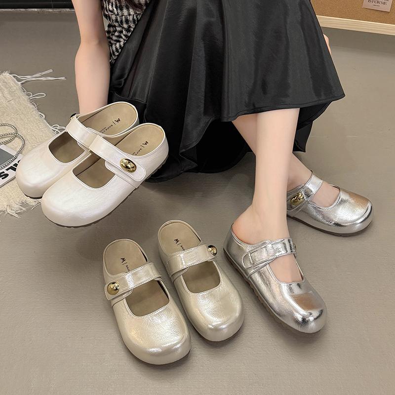 Fashion 2025 High Quality and Fashionable  Slippers Women's New Spring and Summer Round Toe Shallow Mouth Flat Heightened Flat Shoes