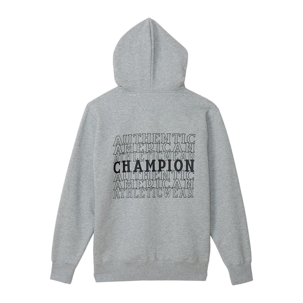 Champion Basic Zip Hooded Sweatshirt with Fleece Lining and Script Oxford Men's Logo, Gray, C3-Z107
