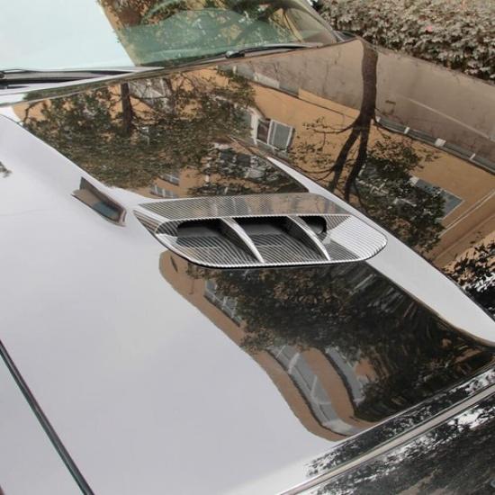 Carbon Fiber Engine Hood Air Outlet Vent Cover Trim for Dodge Challenger SXT 15+