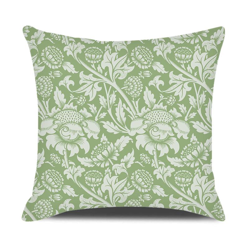 Home Decor Green Yellow Plaid Pillowcase Cushion Cover Sofa Car Pillowcase Daisy Flower Print Pillowcase