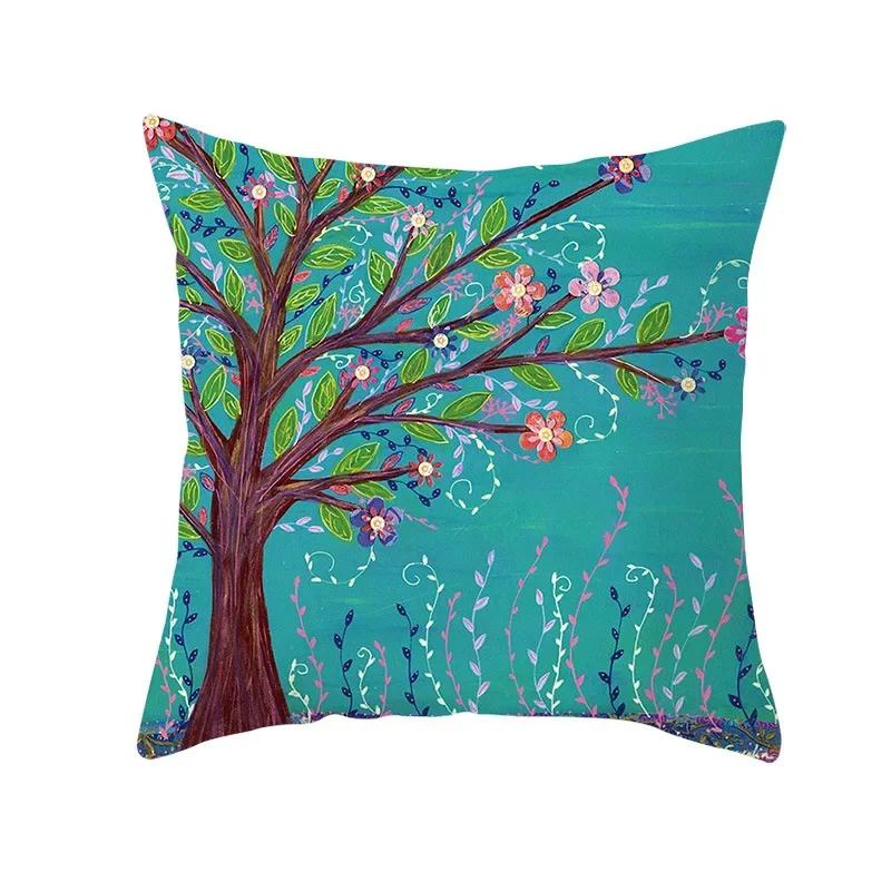 Kissenbezug Kissenbezug Cartoon Blume Baum Gedruckt Sofakissen Büro S Polyester Heimdekor Kissenbezüge