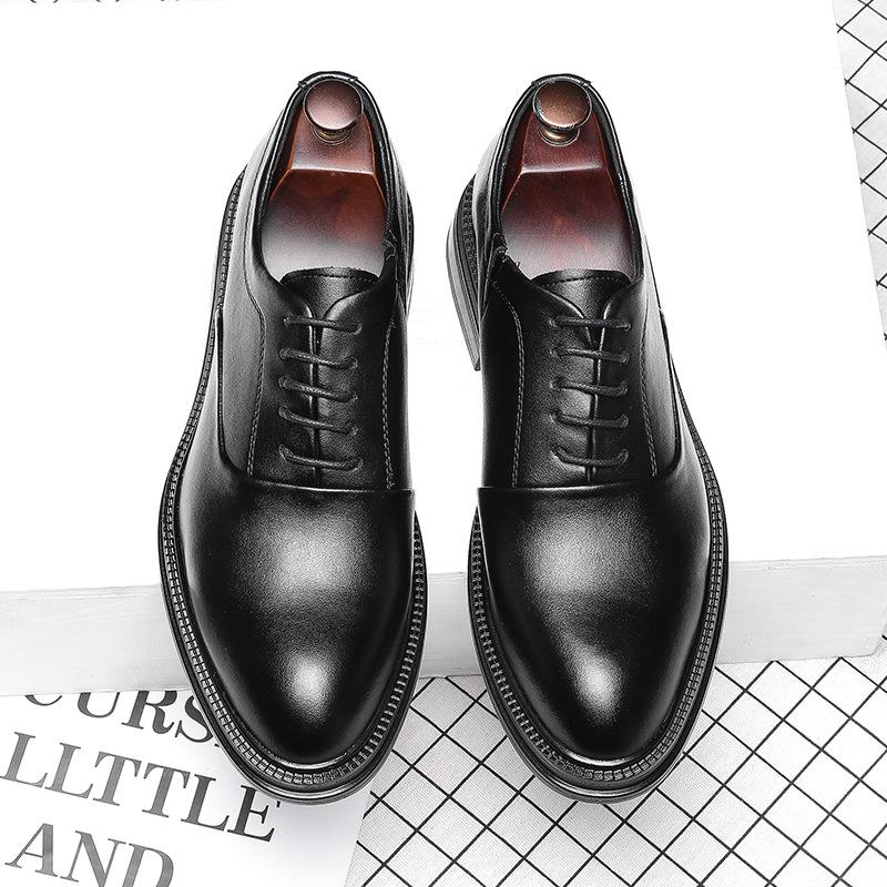 Men'S Korean Version Trendy Shoes Business Dress Pointed Breathable Youth British Casual Leather Shoes 28566-G
