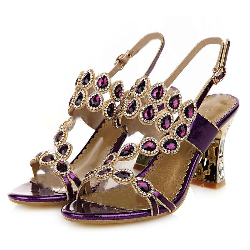 High Heels Sandalen Damen Sommerschuhe Frau Partyschuhe Mode Damen Sandalen Quadratischer Absatz 7cm