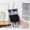 Portable Glass Coffee Cup with Lid and Straw