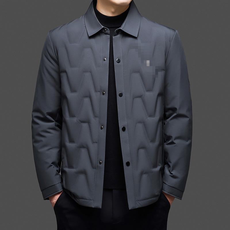 Men's Winter Business Casual 90% Duck Down Lapel Jacket – Versatile, Loose, Thickened, and Warm Outerwear.