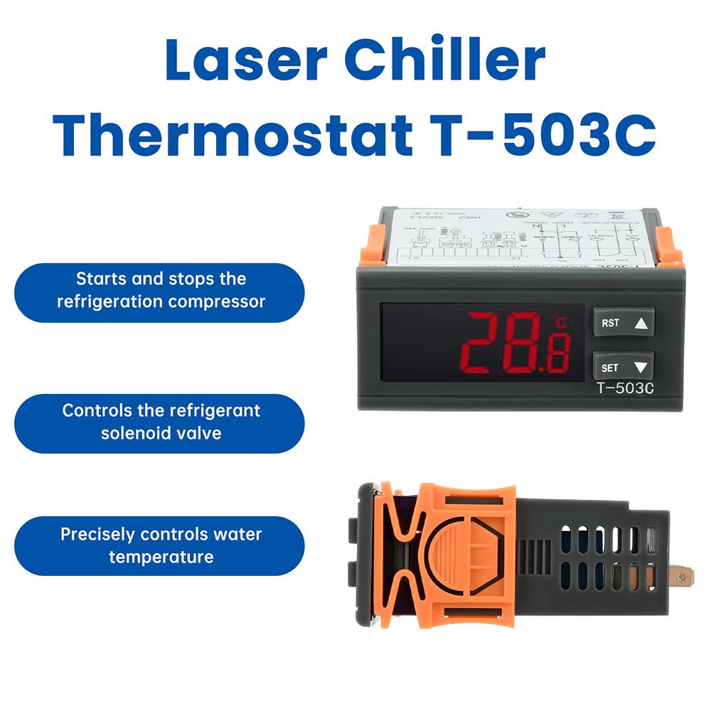 T-503C Digitaler Temperaturregler DC 24V Dual-Sensor Laser-Kühler Thermostat Mehrkanalsteuerung Intelligente Regelung
