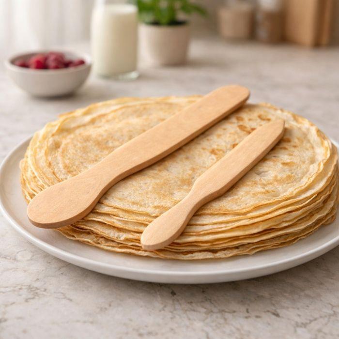 Spatules de cuisine - BON APPÉTIT - Set de 2 - 29 cm &amp; 38 cm - Bois naturel - Anti-rayure