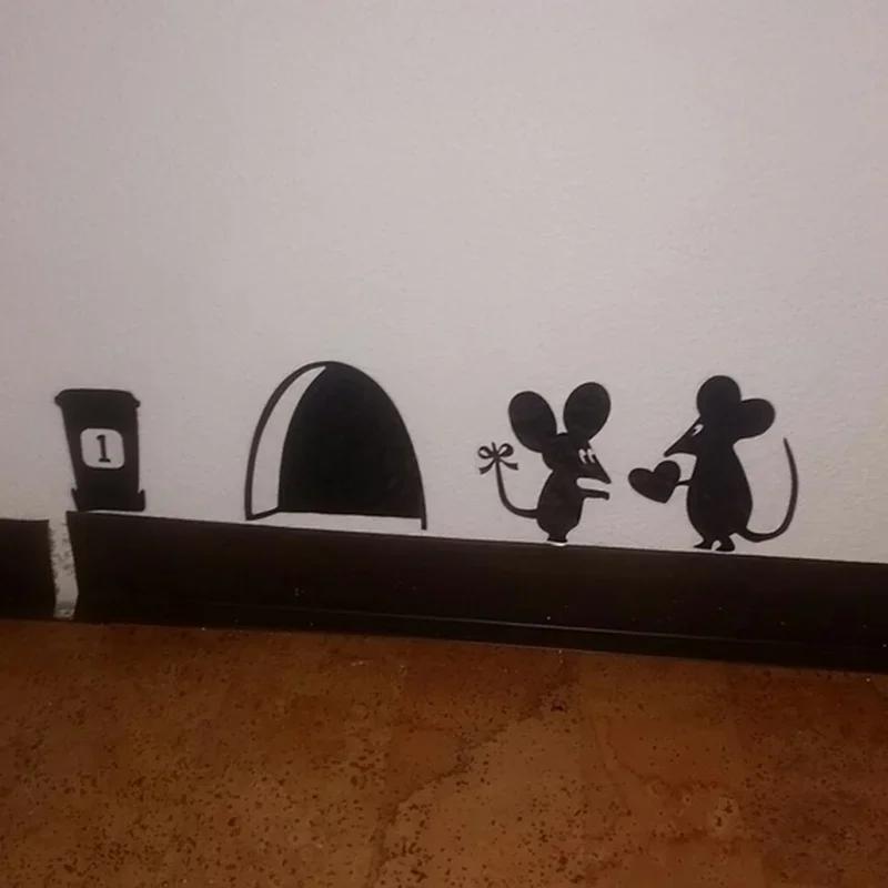 New Mouse Hole Series Wall Stickers Living Room Sofa Background Environmental Protection Decorate Creative Animals Wall Stickers