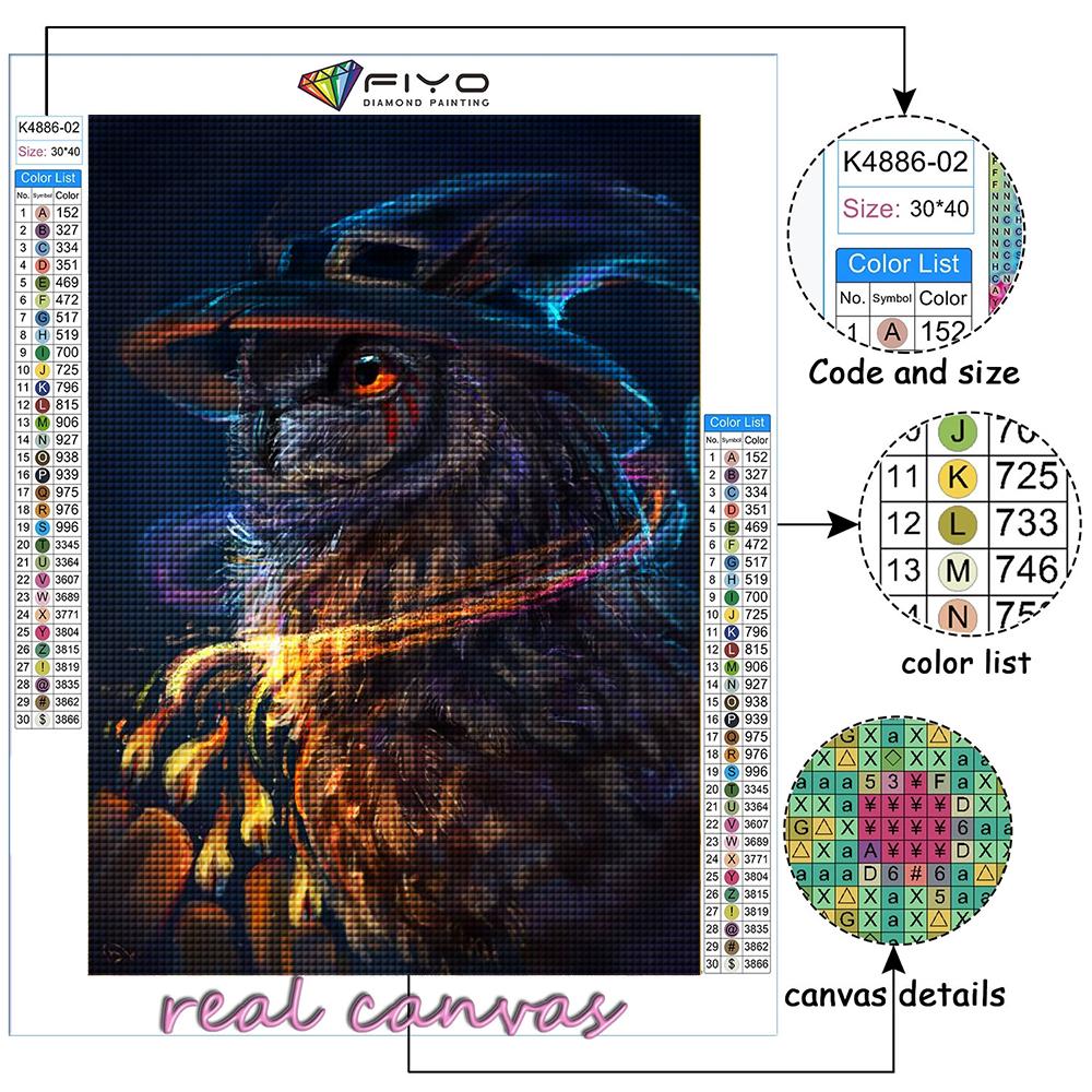 5D Diy Diamond Painting Animal Owl Cross Stitch Full Diamond Embroidery Mosaic