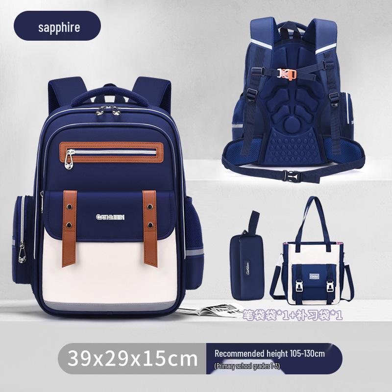 Capybara Oxford Spine-Support Backpack for Grades 1-6: Boys & Girls School Bag