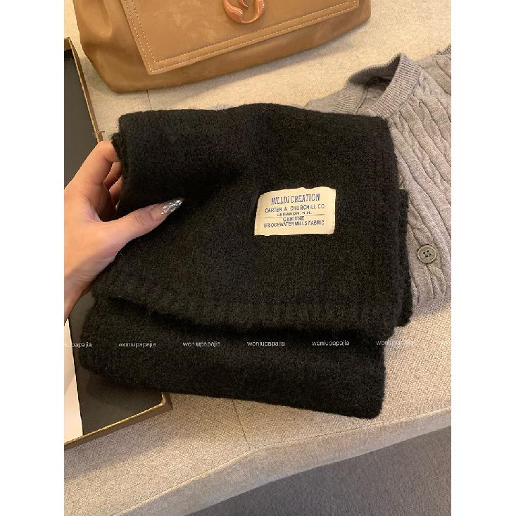 Neu Gestrickte Wolle Gestrickte Kaschmir Schal Für Frauen Paare Neue Vielseitige Feste Farbe Schal